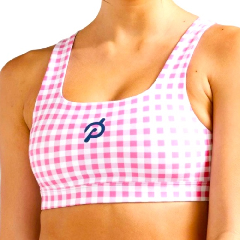 Peloton Sports Bra- pink Gingham- XL